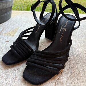 Chinese Laundry Black Suede Heels Size 8